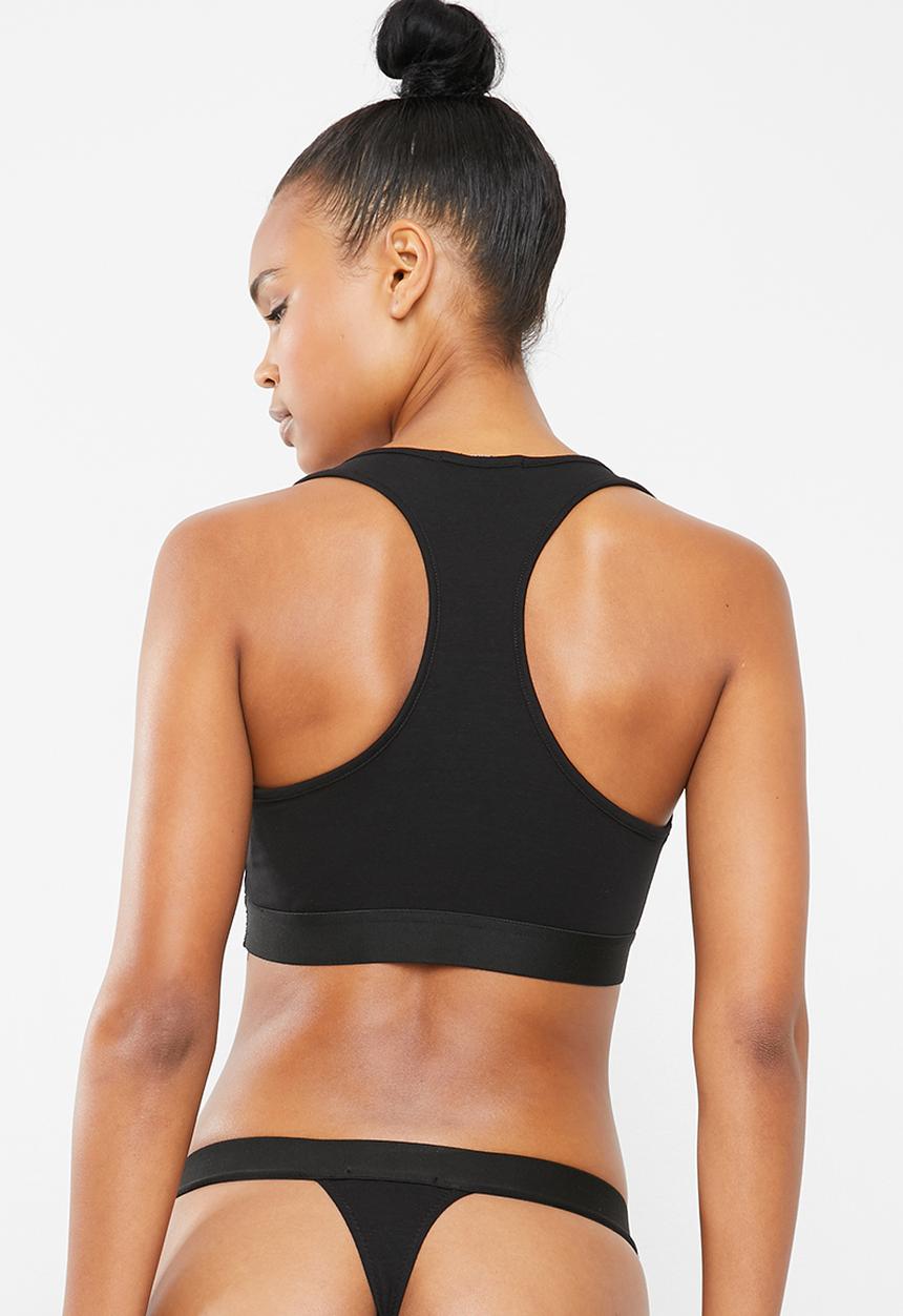Superbalist - V-neck casual bra 2 pack - black & white 