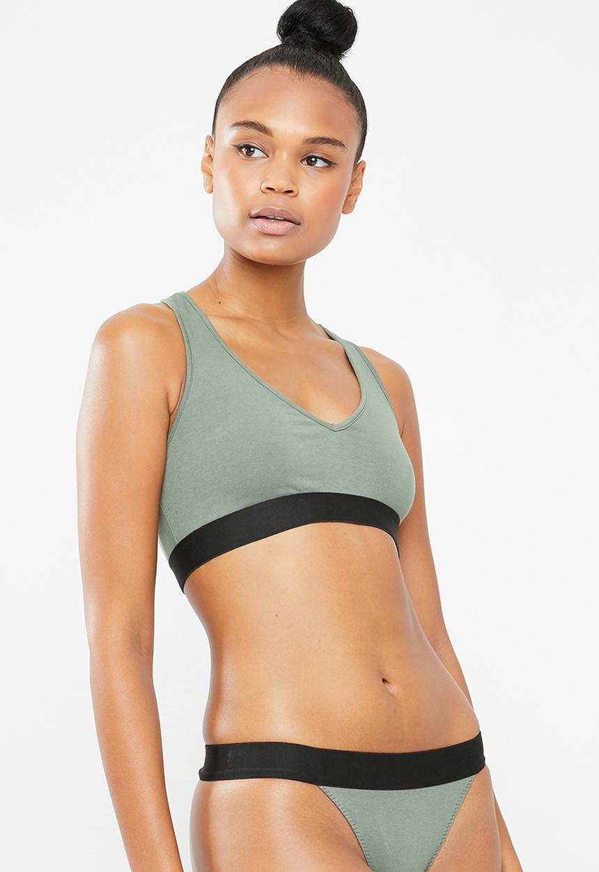 Superbalist - V-neck casual bra 2 pack - pink & green