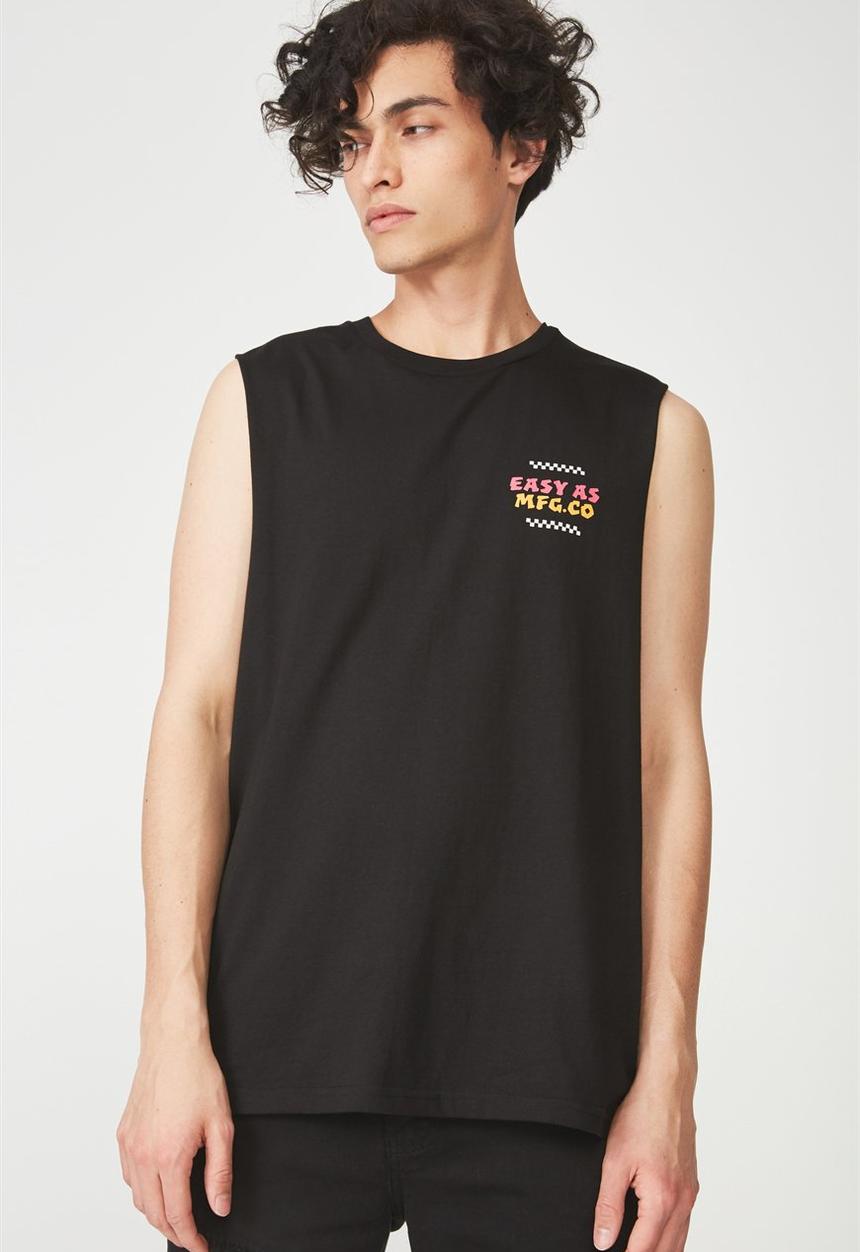 Cotton On - Tbar muscle tank - black