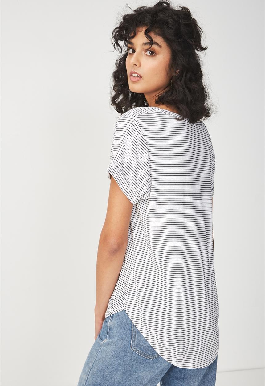 Cotton On - Karly short sleeve top - white & black