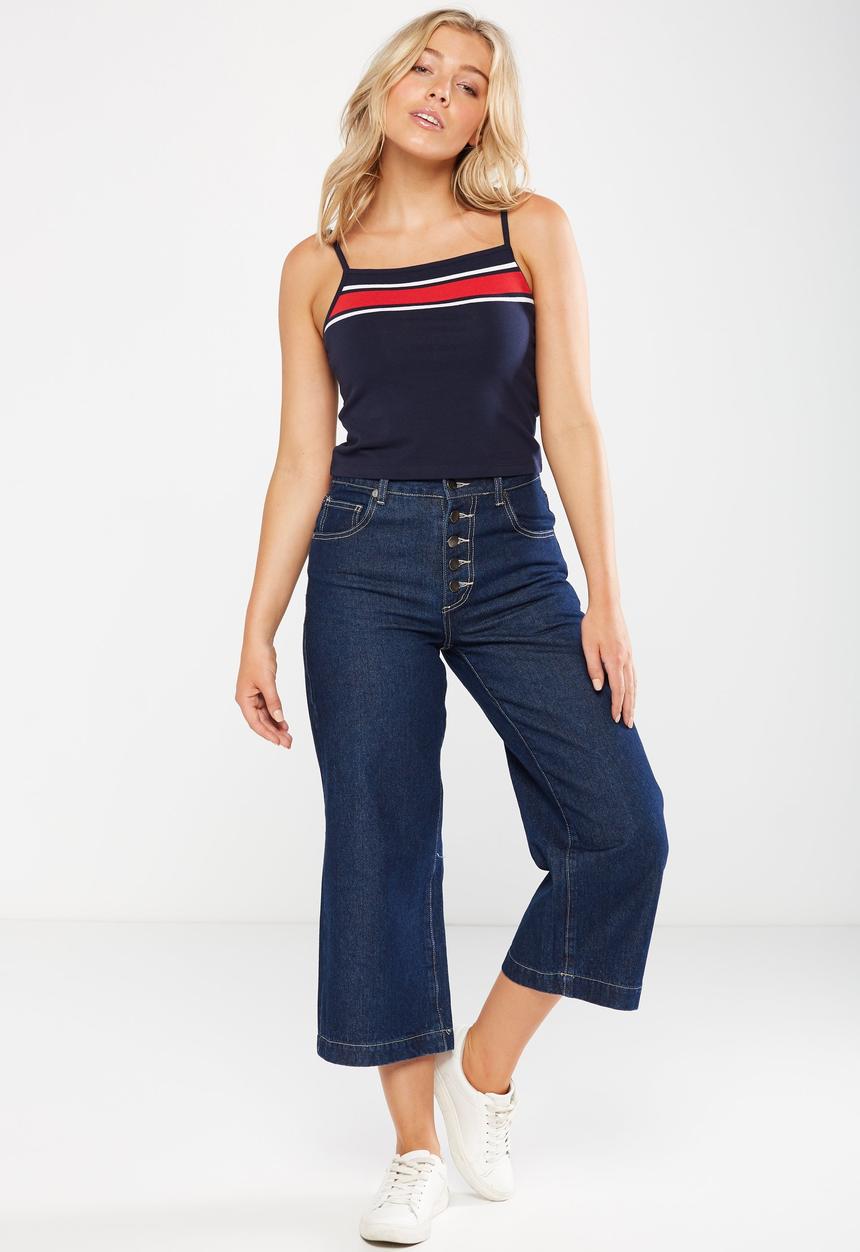 Cotton On - Fashion crop cami - navy