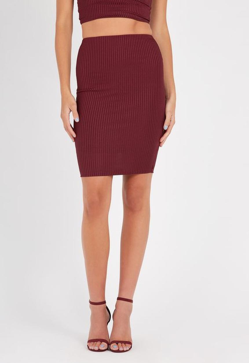 Supré  - Luxe rib tube skirt - burgundy