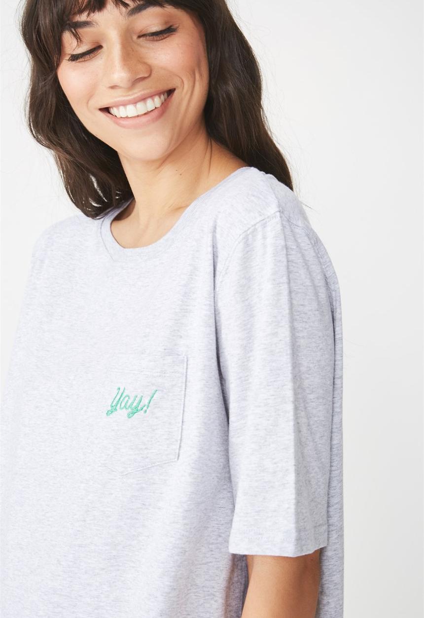 Cotton On - Boxy T-shirt - grey 
