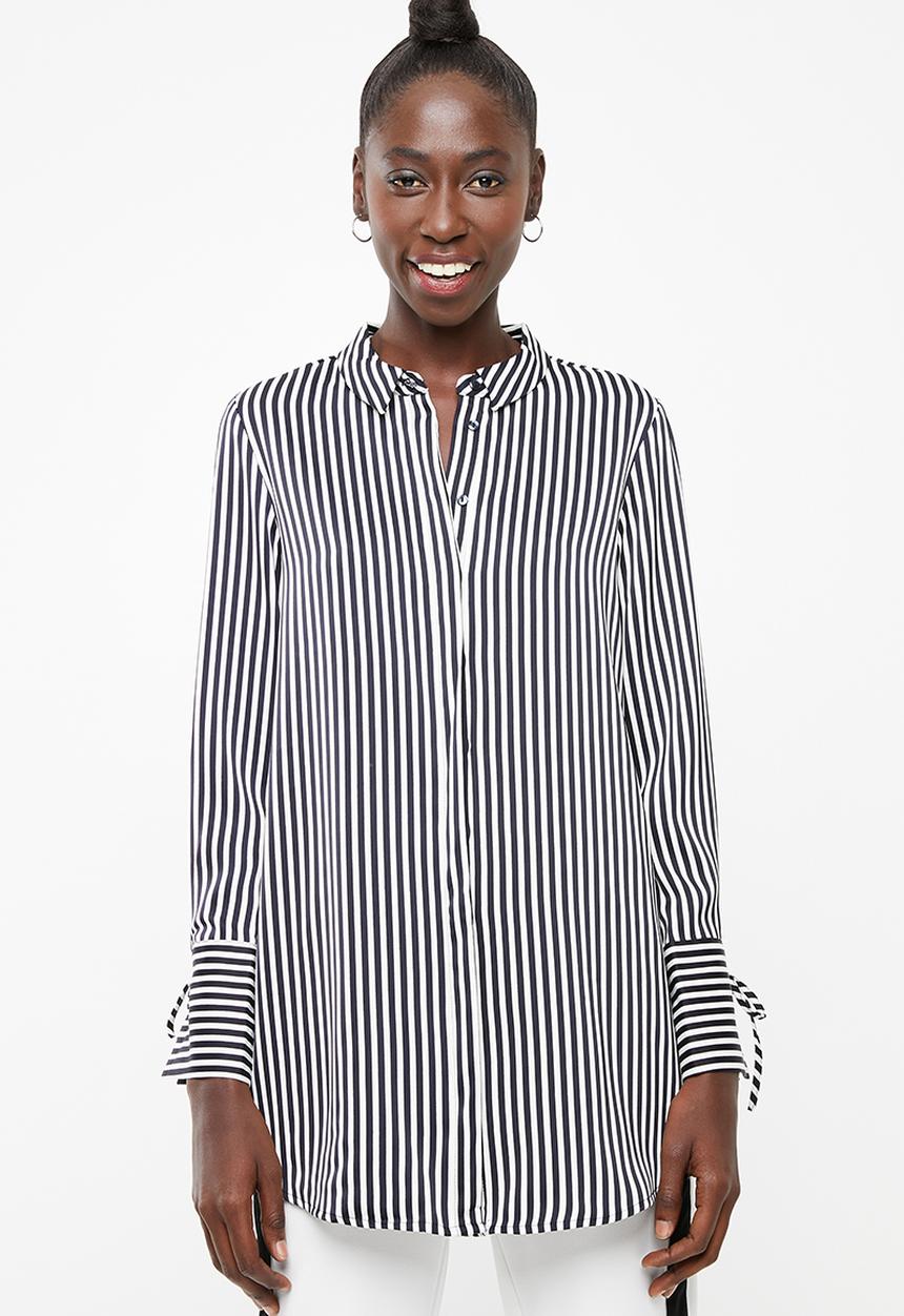 Vero Moda - Decadent long sleeve shirt - black & white 