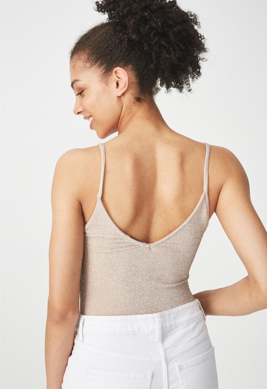 Cotton On - Kitty sleeveless bodysuit - blush pink & silver