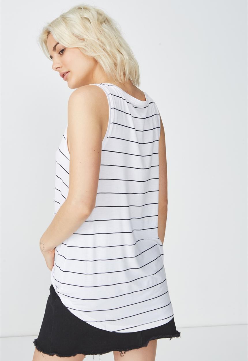 Cotton On - Marissa sleeveless tank top - stripe white