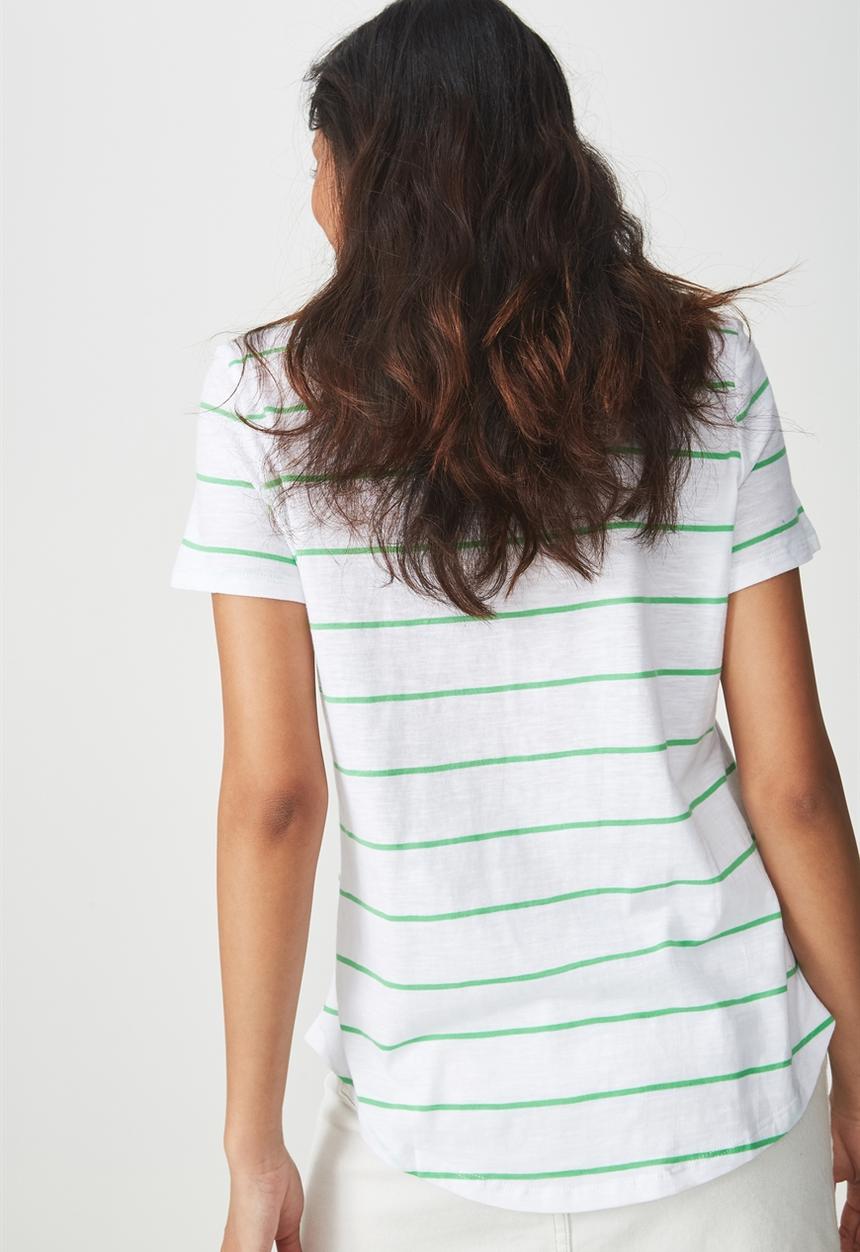 Cotton On - The crew T-shirt - white & green