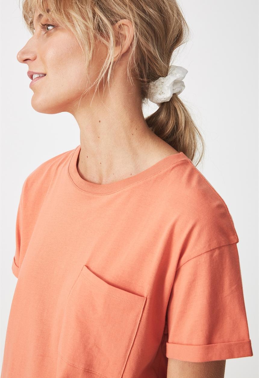 Cotton On - The one boyfriend pocket tee - peach