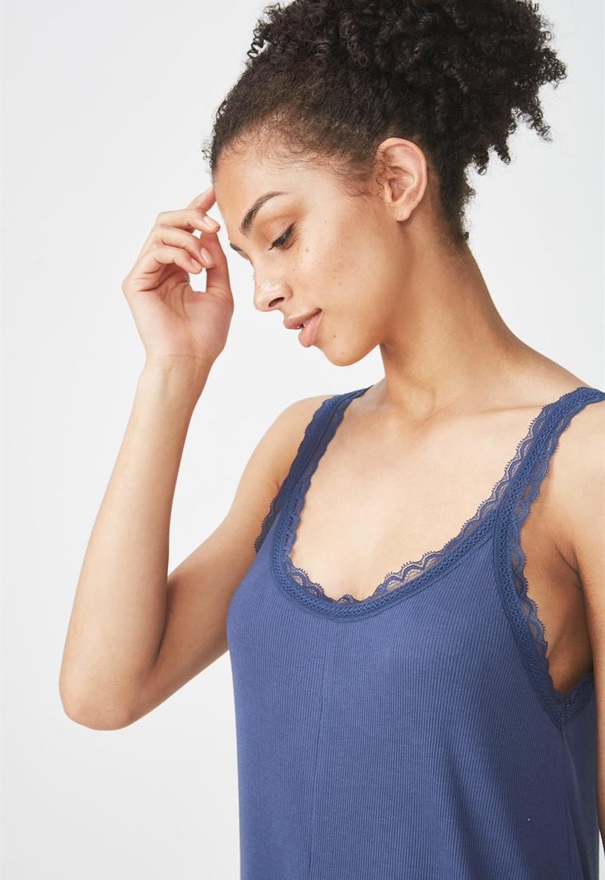 Cotton On - The playsuit dark storm rib - blue