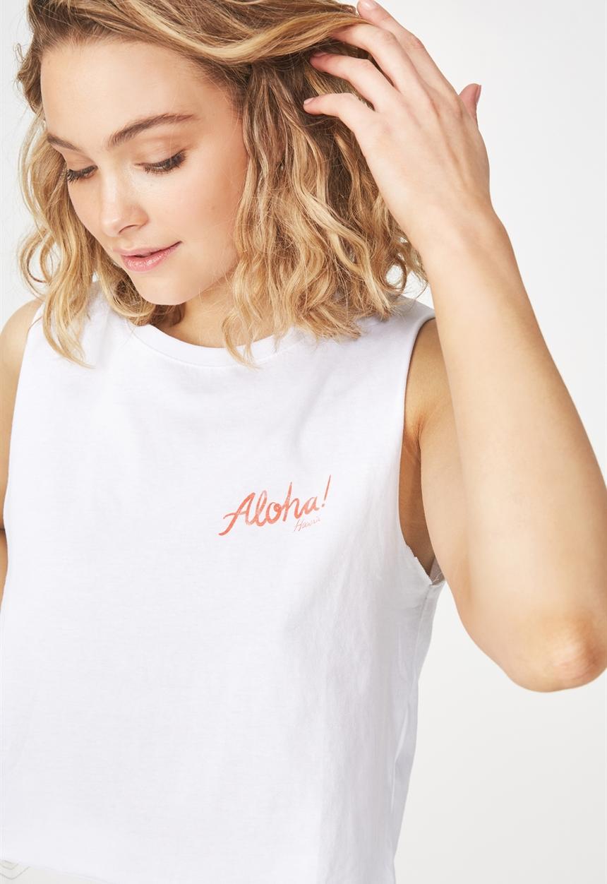 Cotton On - Tbar lola graphic tank - white