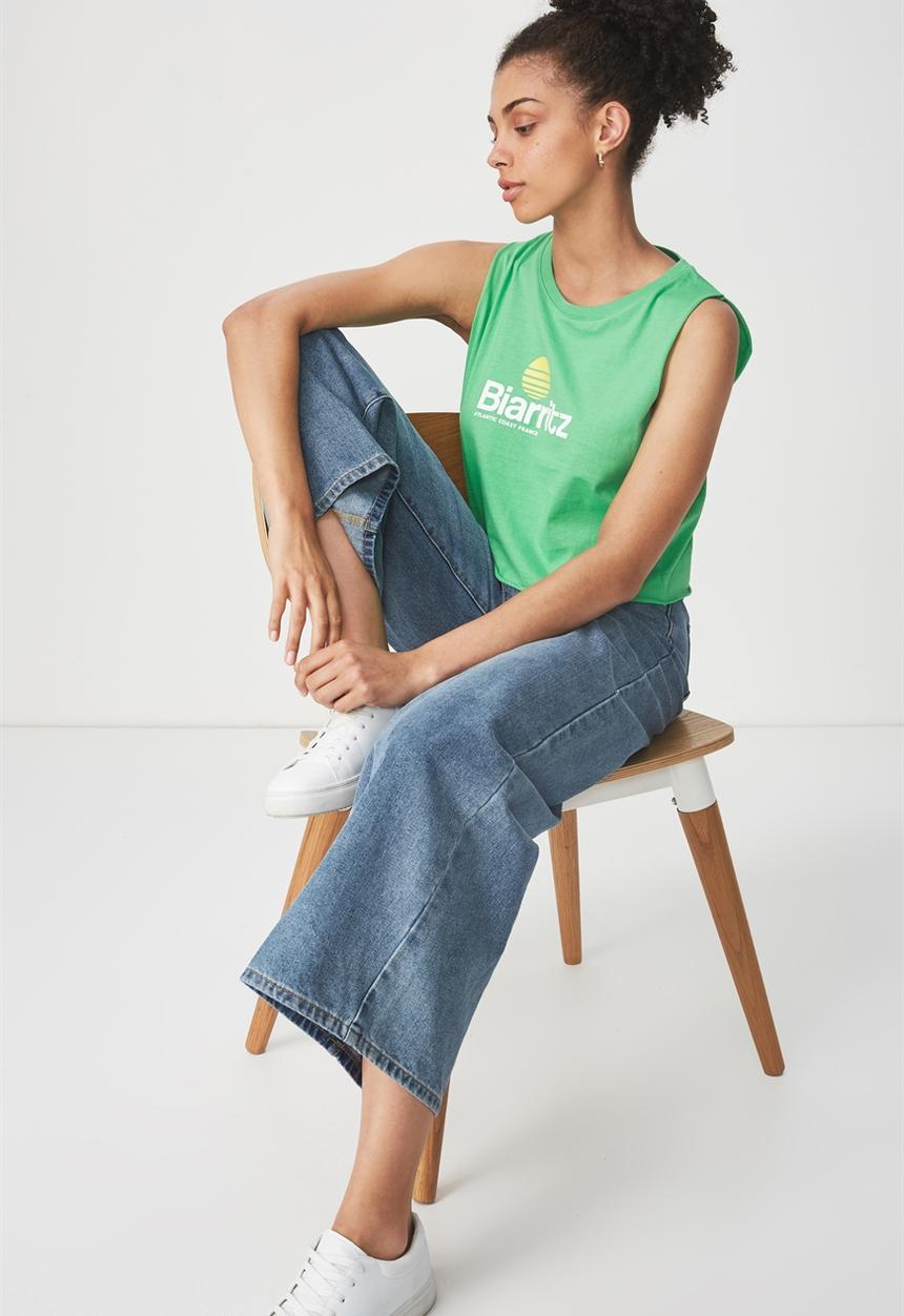 Cotton On - Tbar Lola graphic tank - green