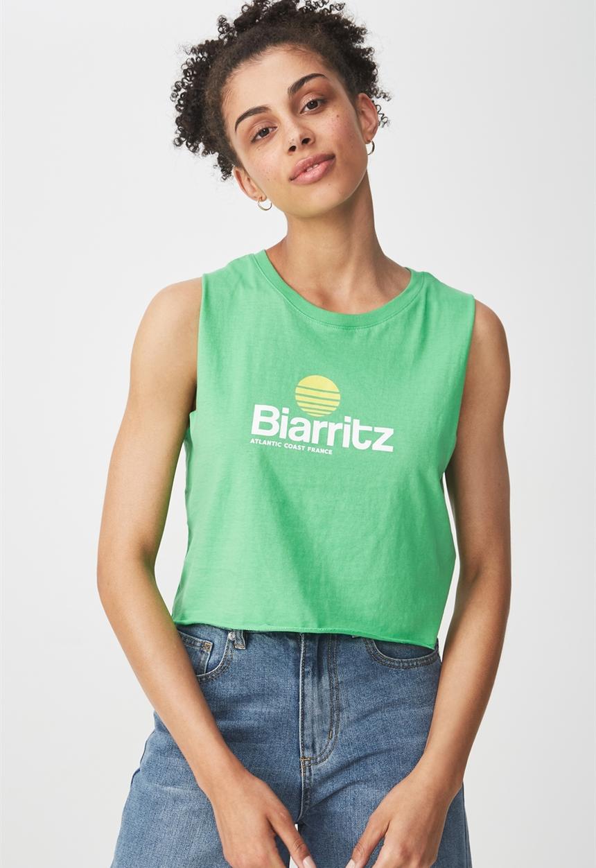 Cotton On - Tbar Lola graphic tank - green