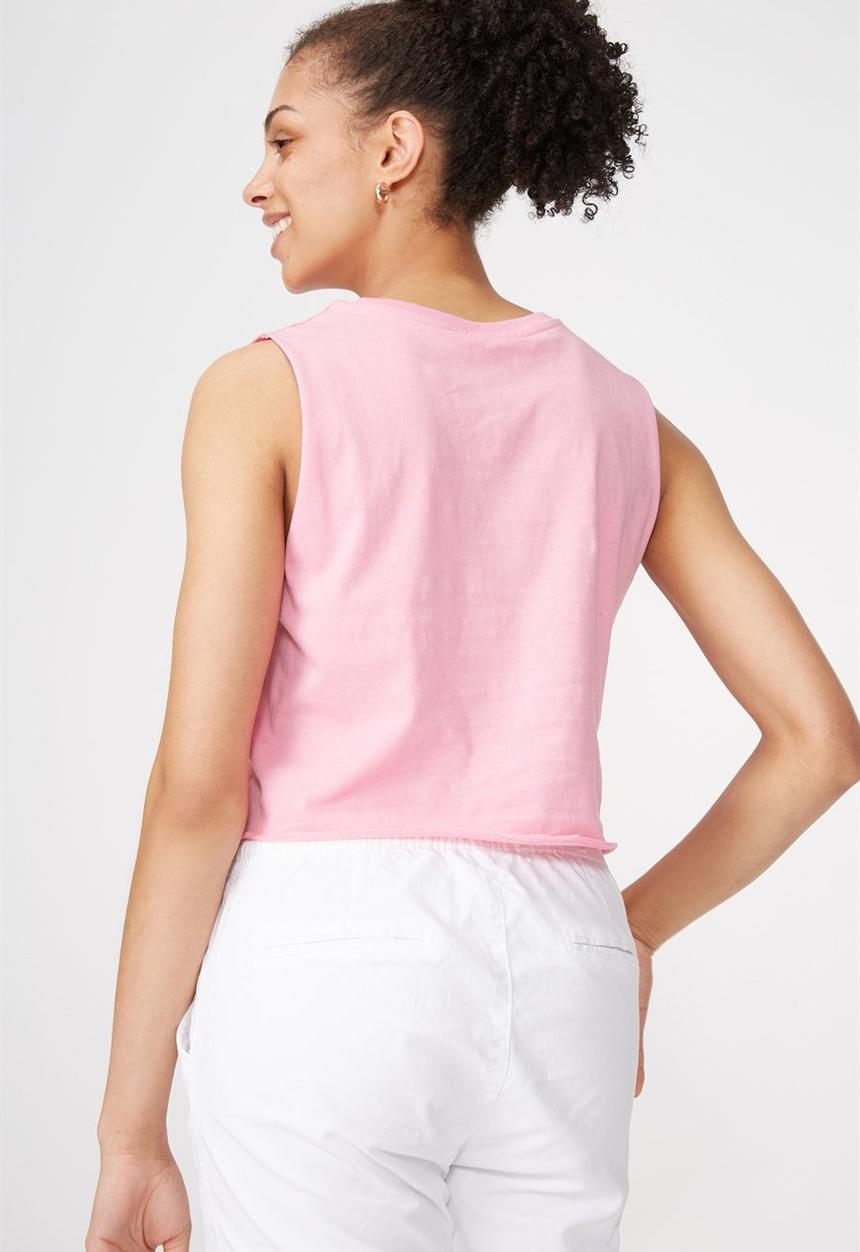 Cotton On - Tbar Lola graphic tank - pink