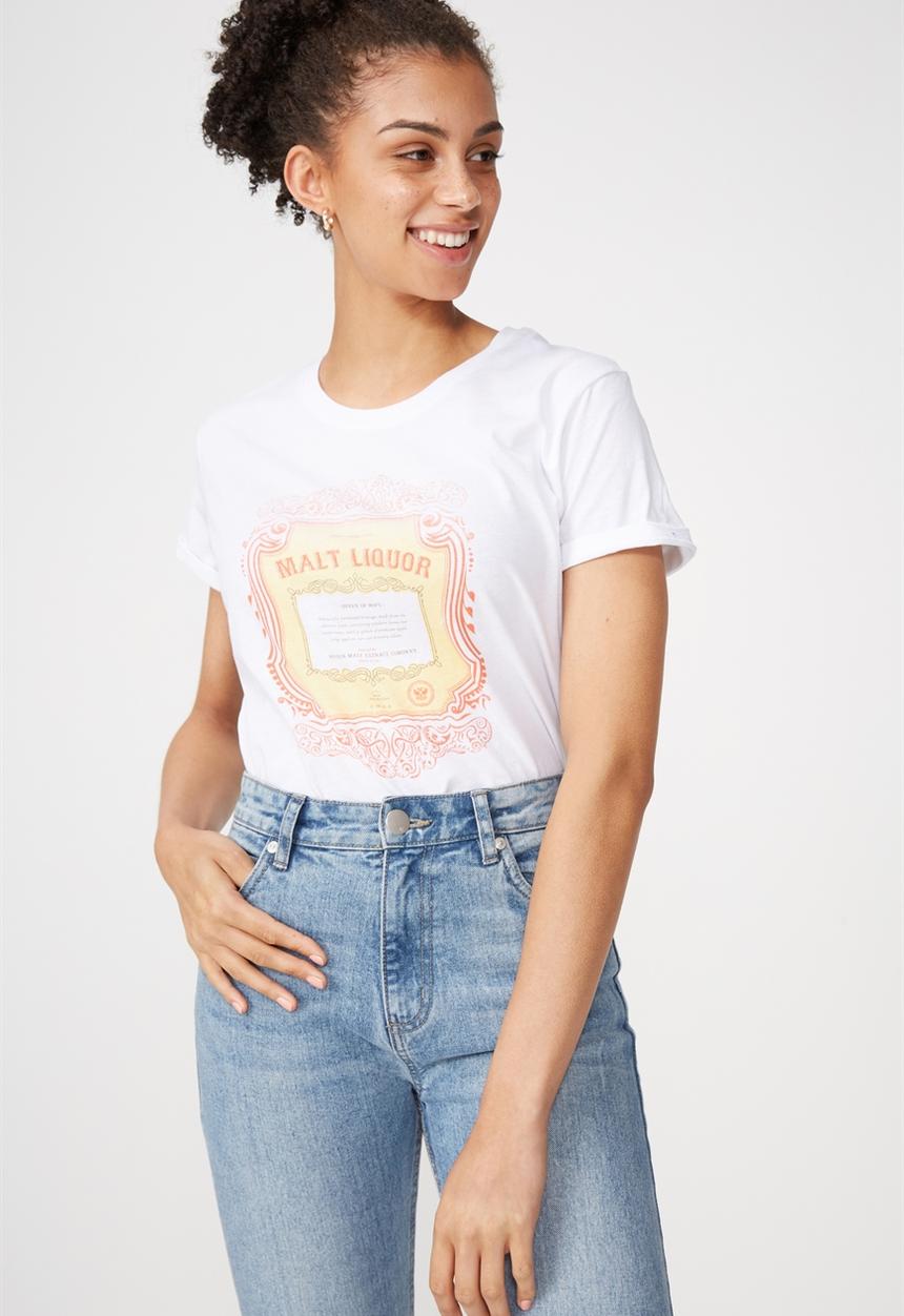 Cotton On - Tbar fox graphic T-shirt - white