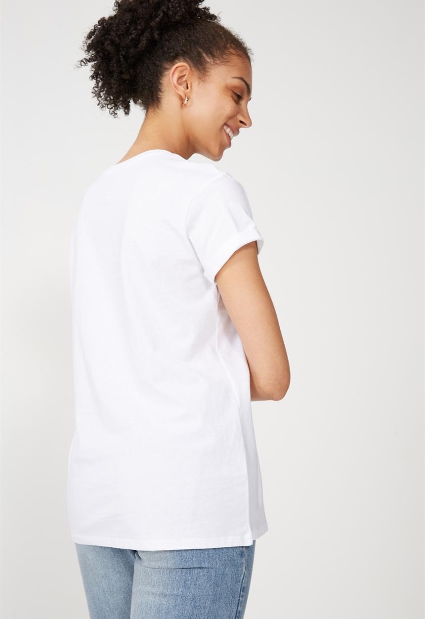 Cotton On - Tbar fox graphic T-shirt - white
