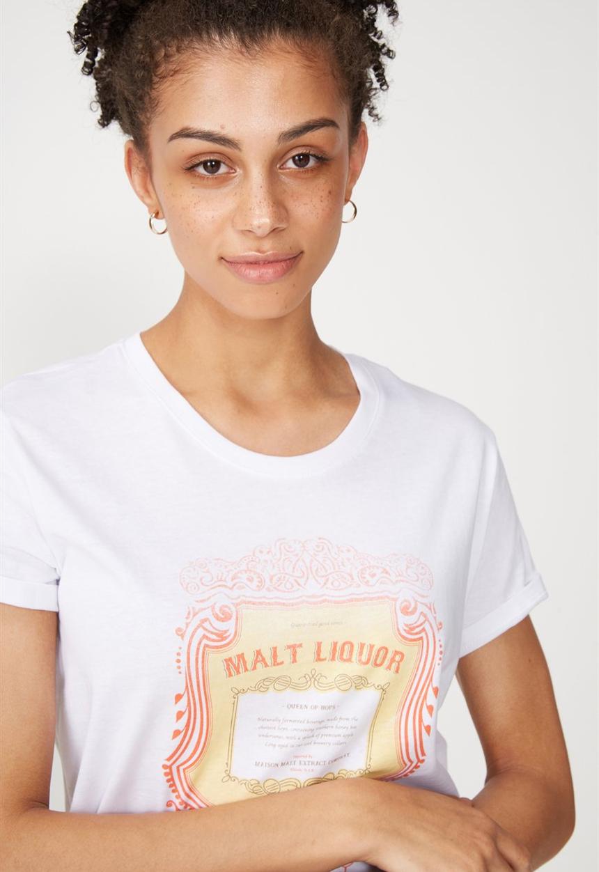 Cotton On - Tbar fox graphic T-shirt - white