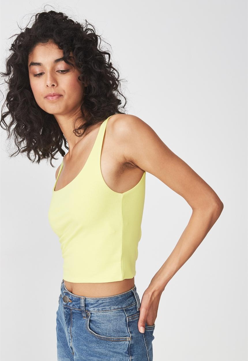 Cotton On - Everyday summer crop tank - yellow