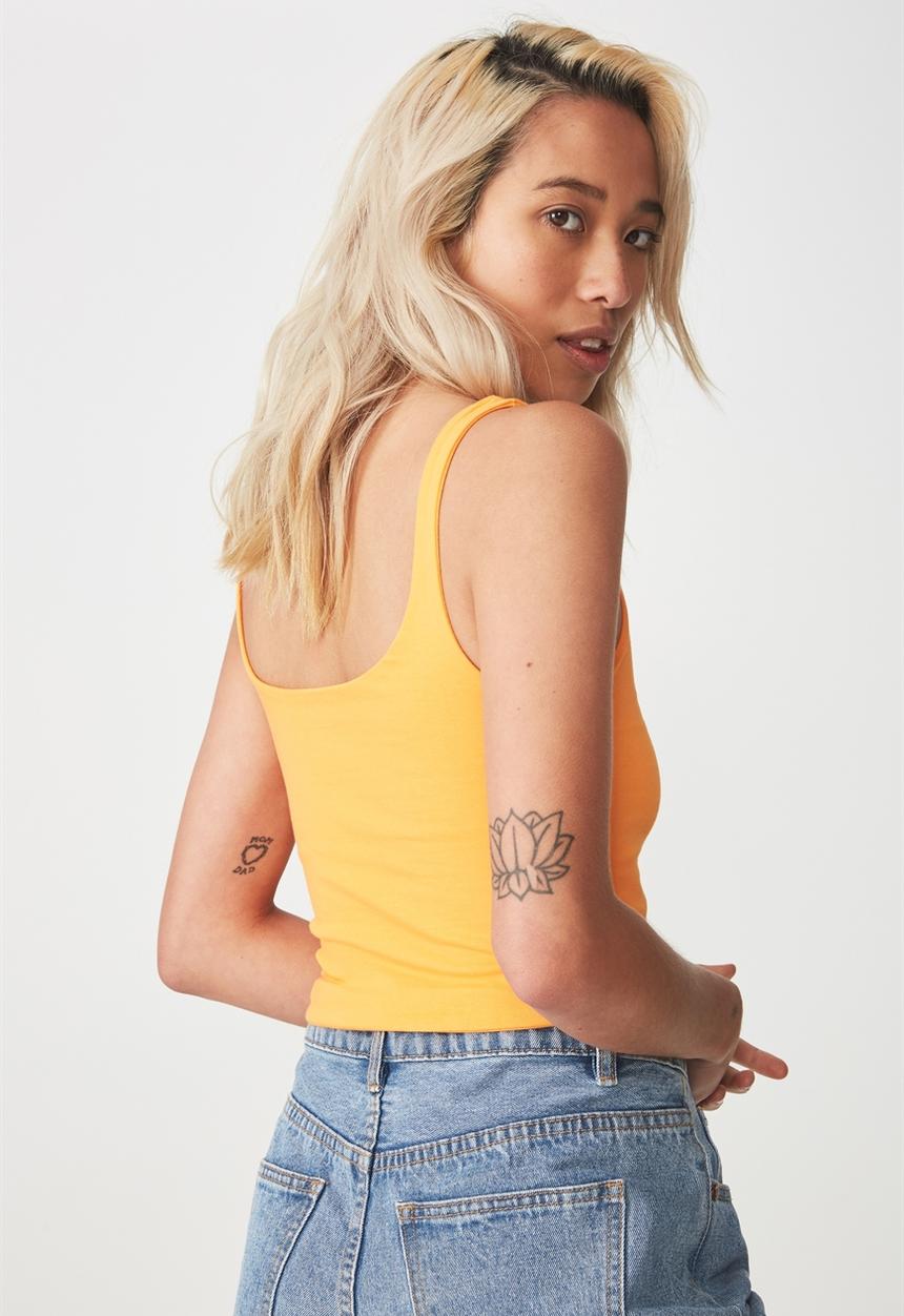 Cotton On - Everyday crop tank top - orange
