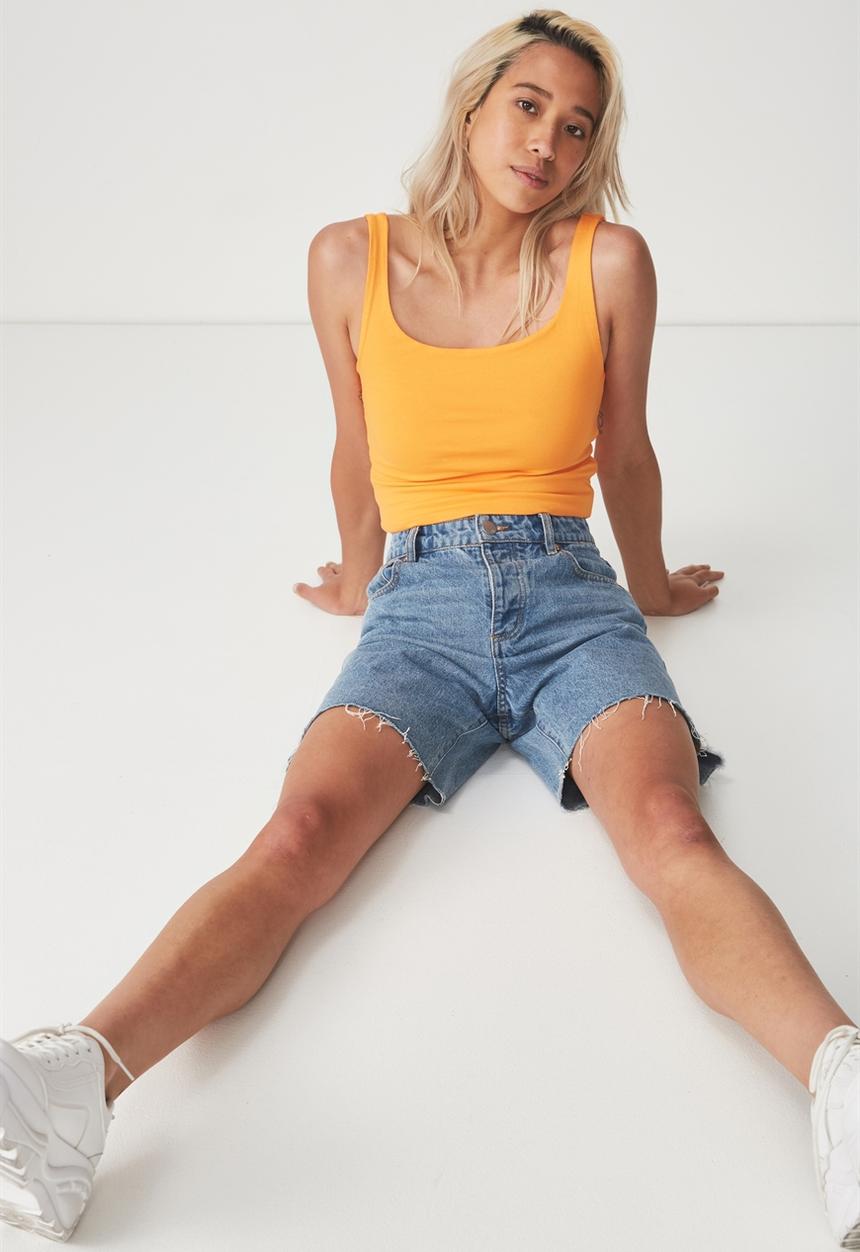 Cotton On - Everyday crop tank top - orange