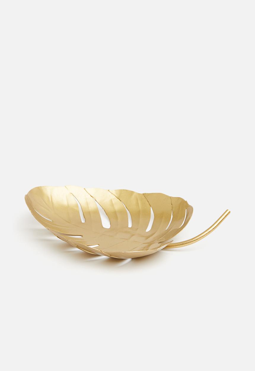 Sixth Floor - Leaf trinket tray - matte gold