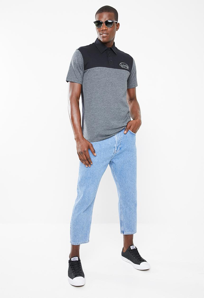 Quiksilver - Bossman golfer tee - black & grey 
