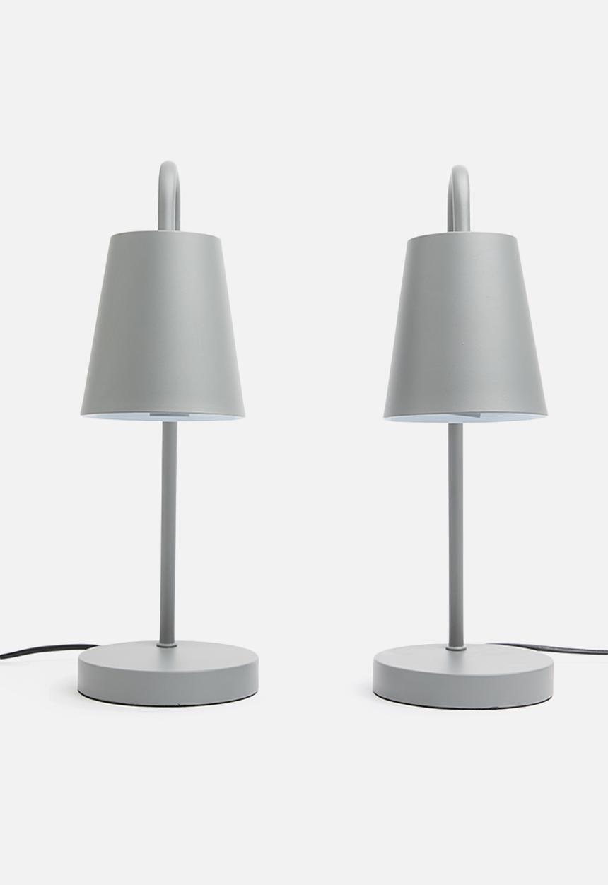 Sixth Floor - Essential table lamp set of 2 - charcoal grey