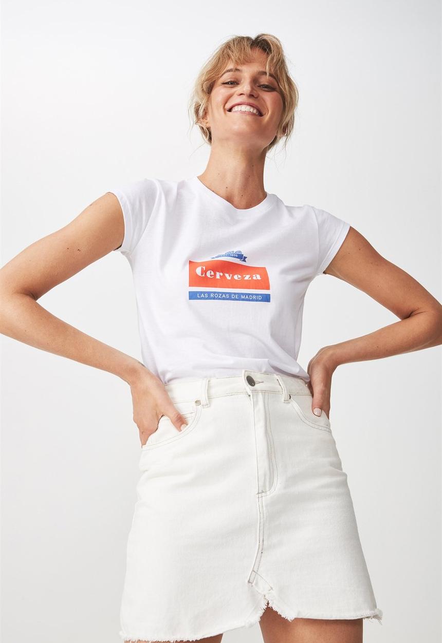 Cotton On - Tbar Rachael graphic tee - white