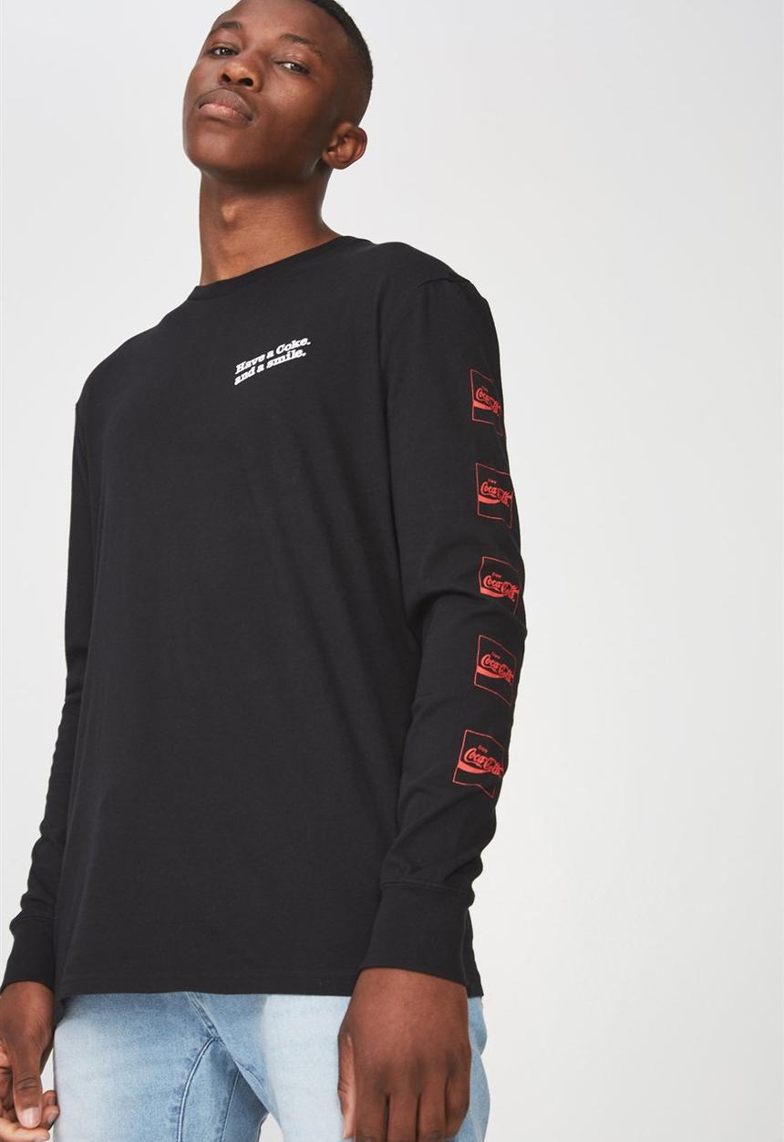 Cotton On - Coke 1980's t-bar collaboration long-sleeve tee - black