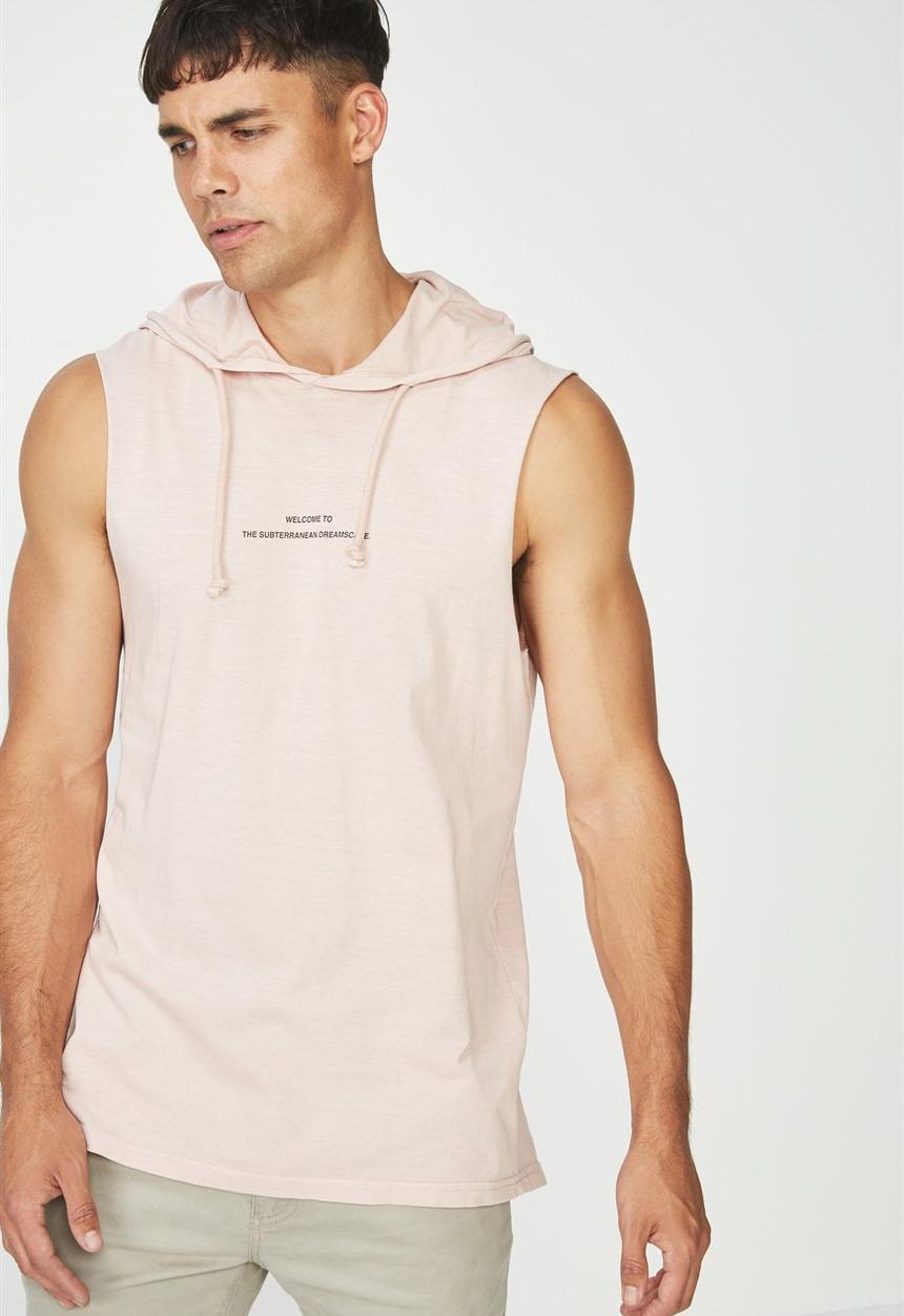 Cotton On - Never mind the chaos hustle muscle tee - dirty pink 