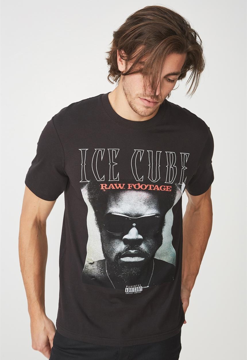 Cotton On - Raw footage t-bar collaboration tee - black