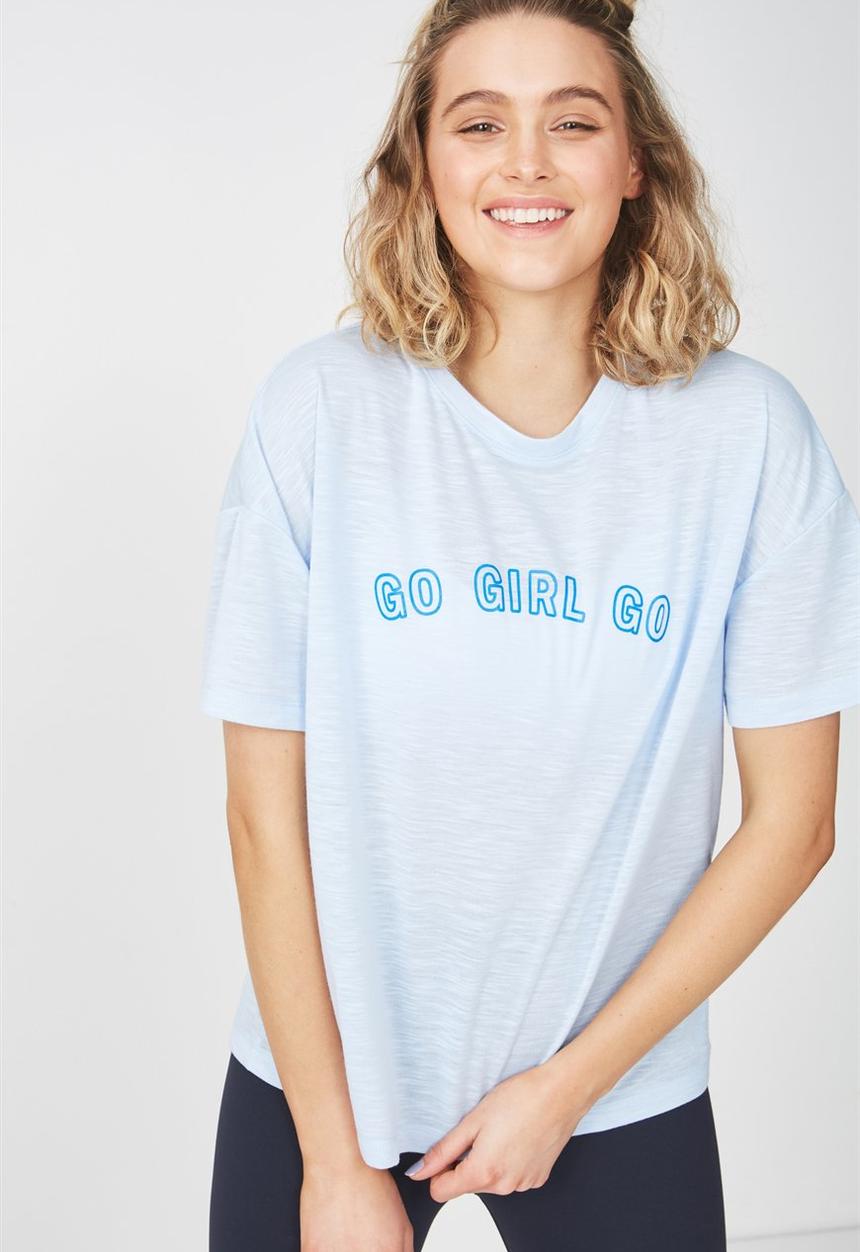 Cotton On - Boxy slub T-shirt - blue