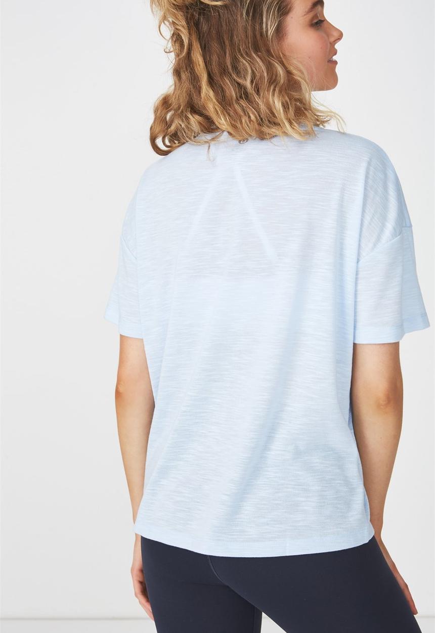 Cotton On - Boxy slub T-shirt - blue