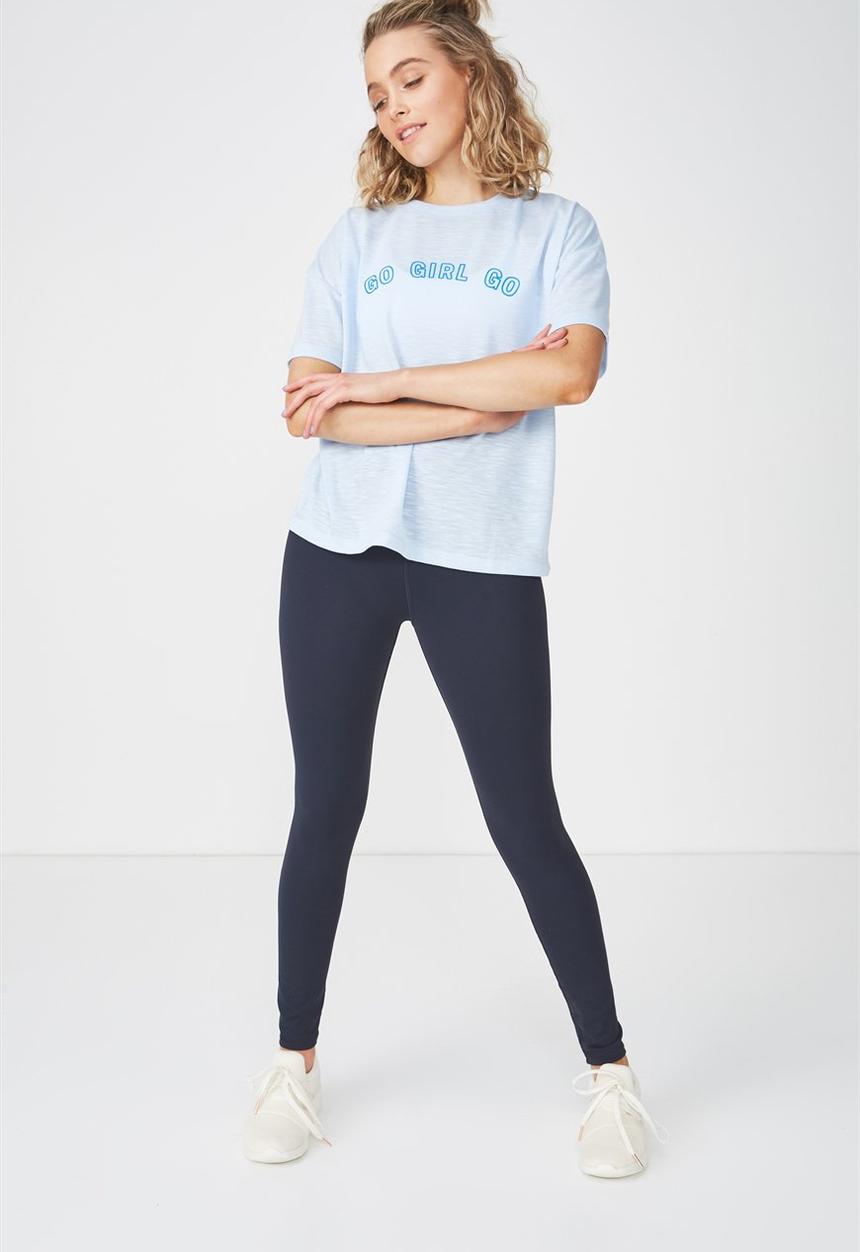 Cotton On - Boxy slub T-shirt - blue