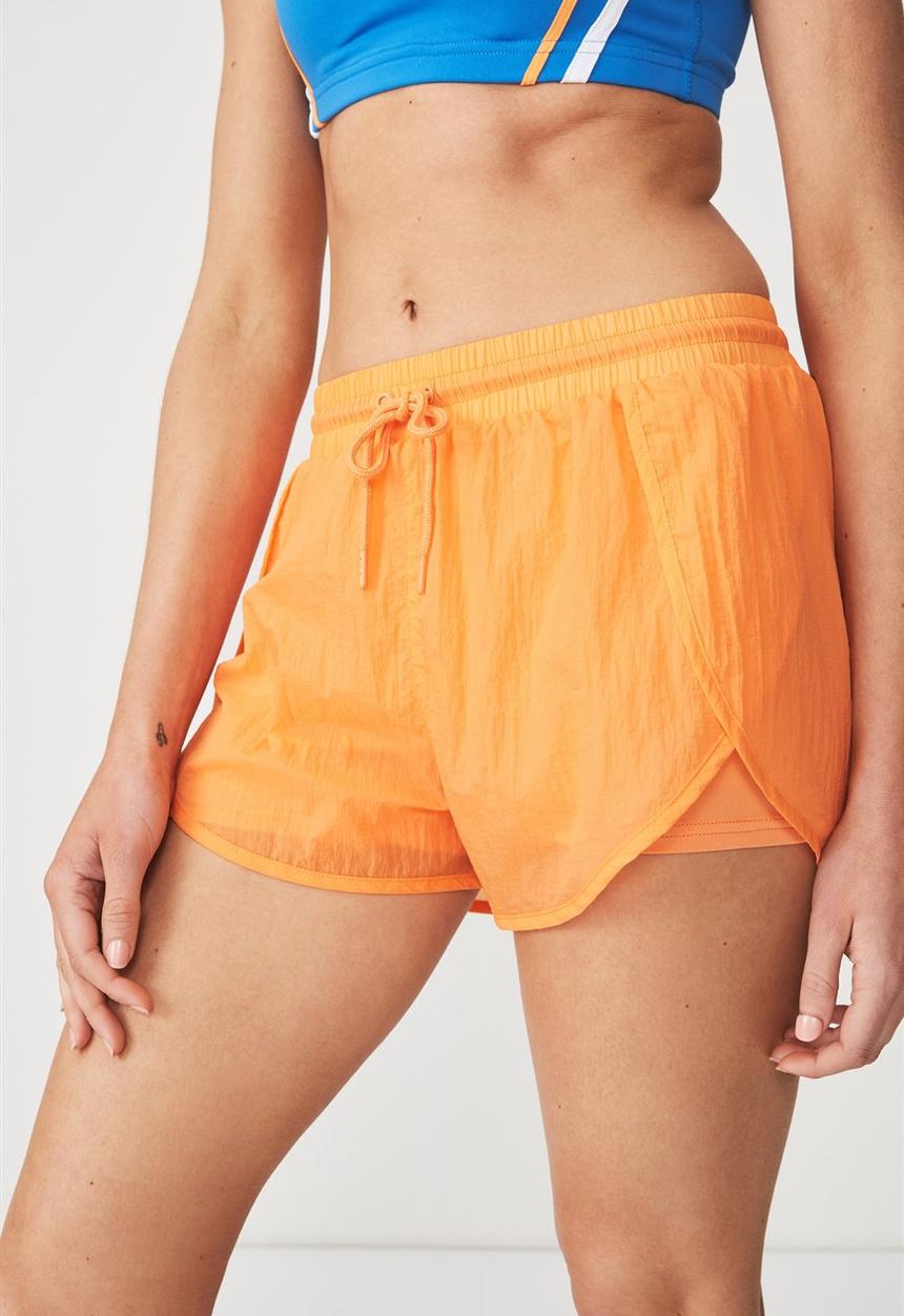 Cotton On - Crinkle jogging shorts - orange