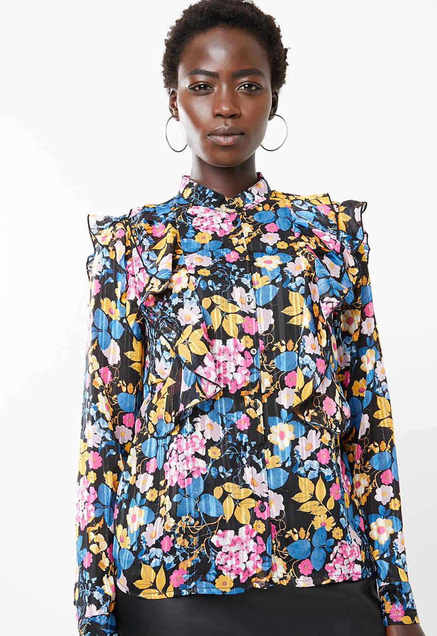 Vero Moda - Betty long sleeve midi top - multi 