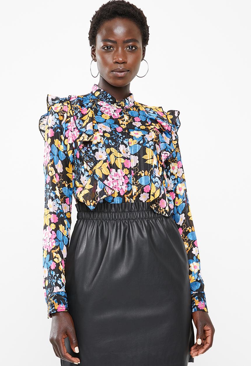Vero Moda - Betty long sleeve midi top - multi 