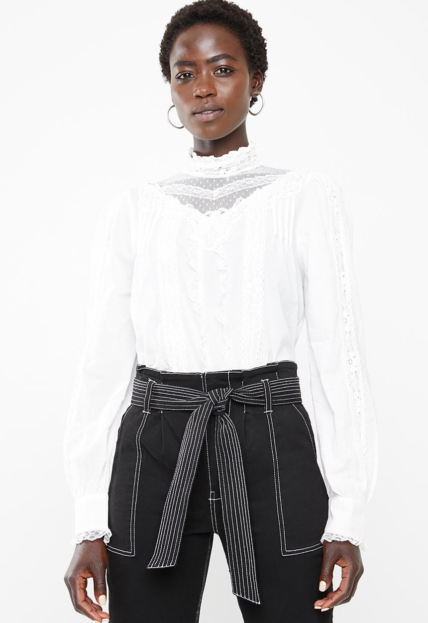 Vero Moda - Dawn long sleeve midi shirt - white