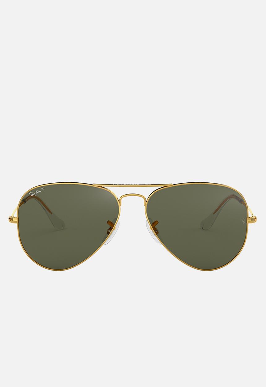 Ray-Ban - Aviator sunglasses 58mm - gold & crystal green polarised