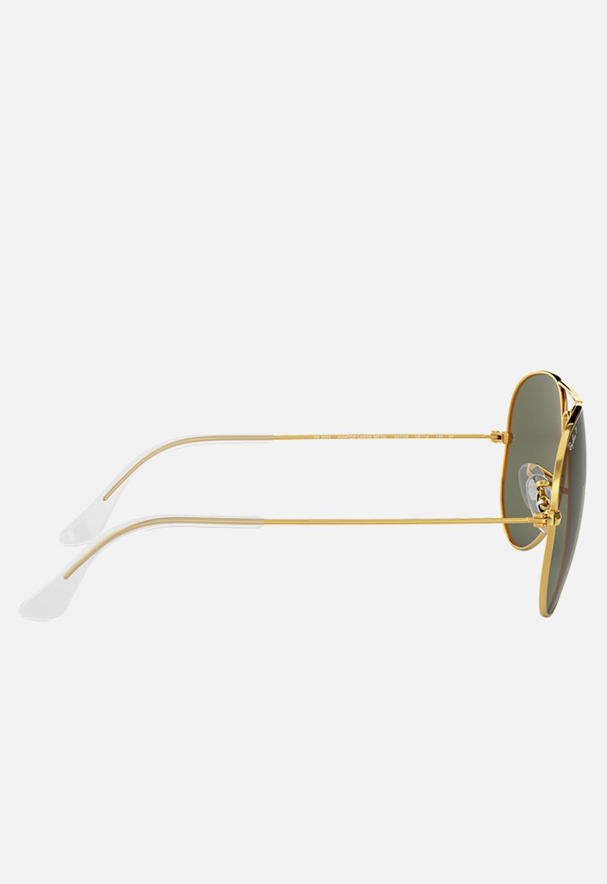 Ray-Ban - Aviator sunglasses 58mm - gold & crystal green polarised