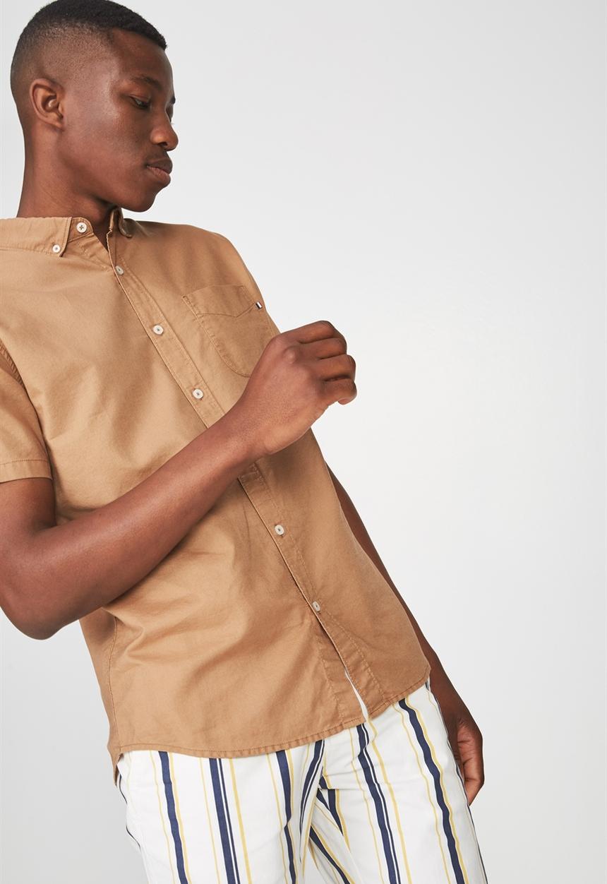 Cotton On - Vintage prep short sleeve shirt - brown 