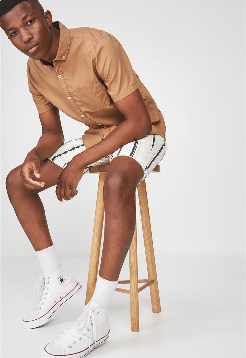 Cotton On - Vintage prep short sleeve shirt - brown 