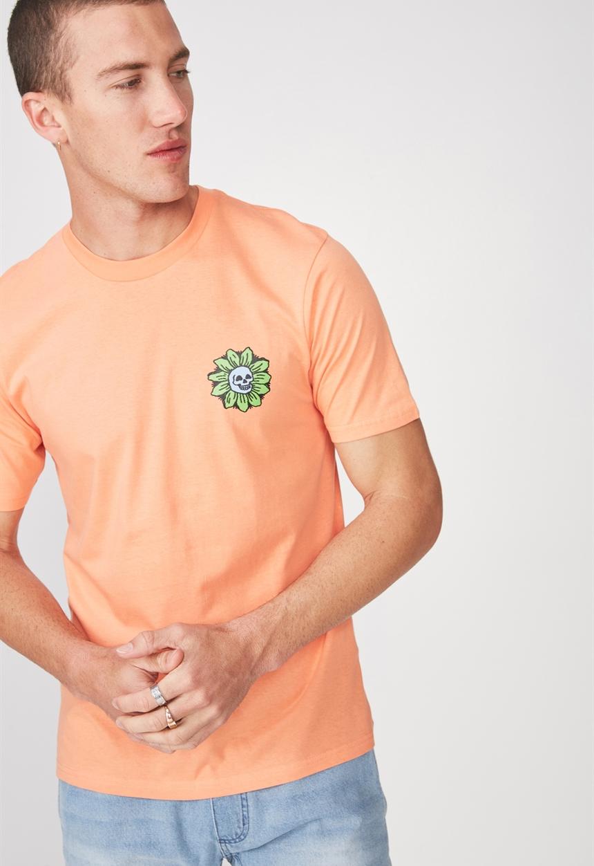 Cotton On - Skull flower Tbar tee - peach