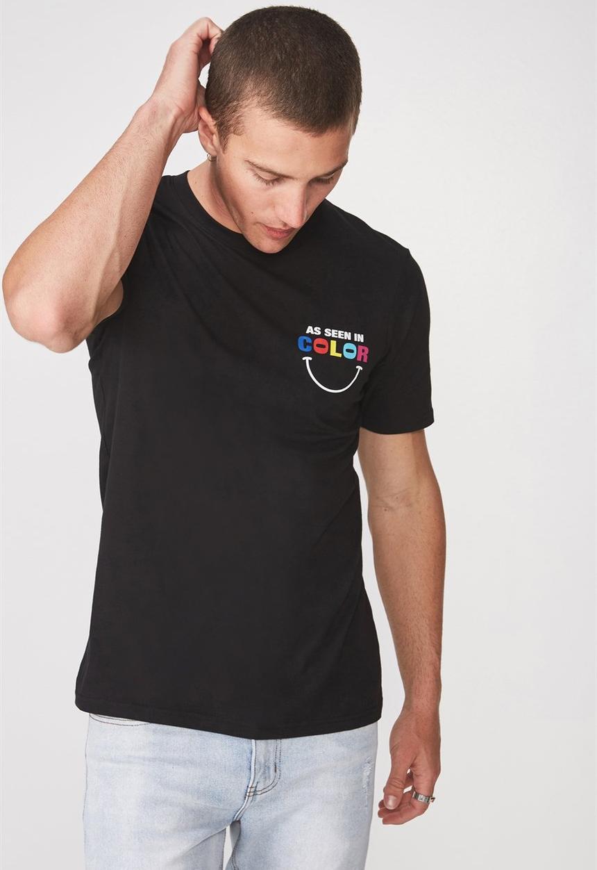 Cotton On - Seen in colour Tbar tee  - black