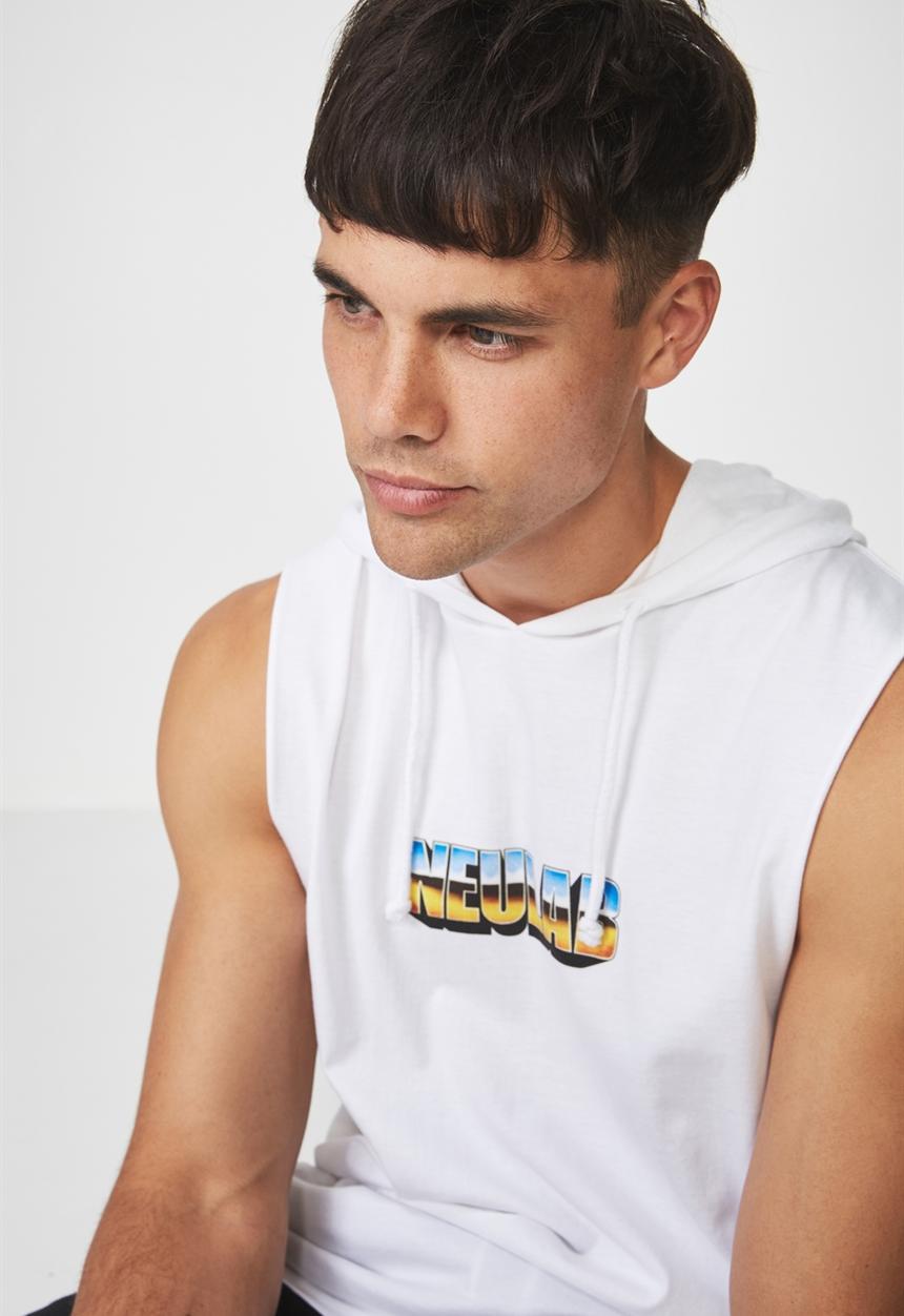 Cotton On - Hustle muscle - white