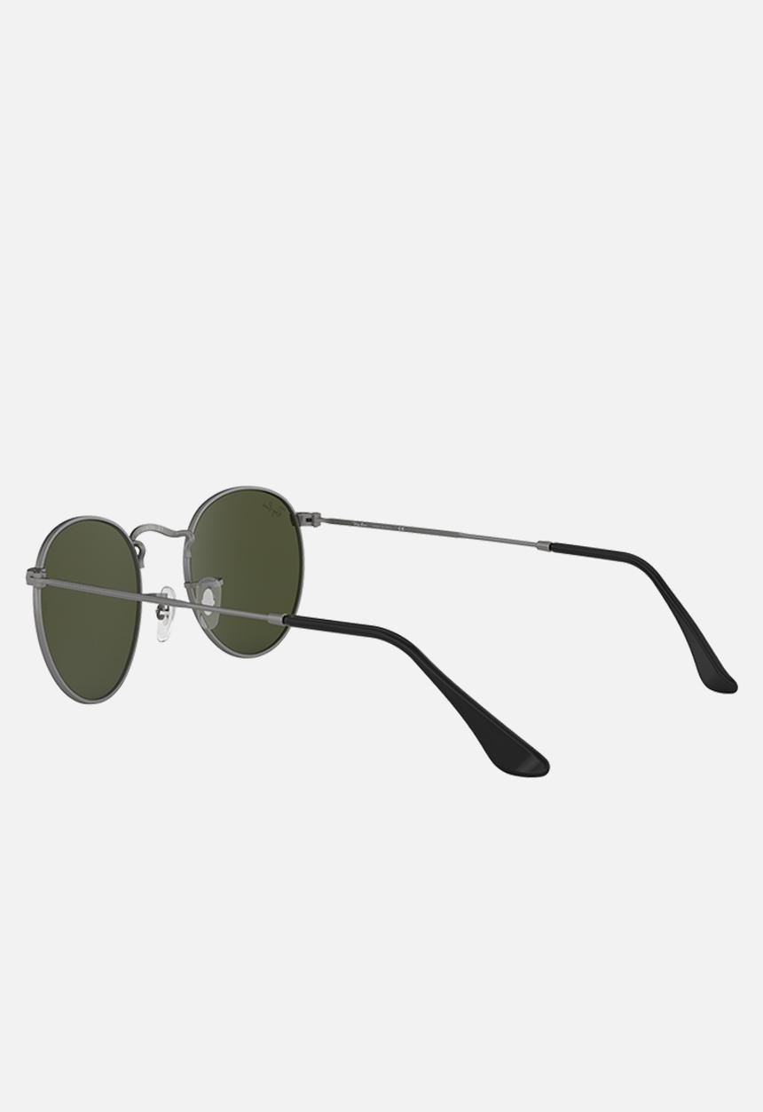 Ray-Ban - Round metal sunglasses - matte gunmetal & crystal green