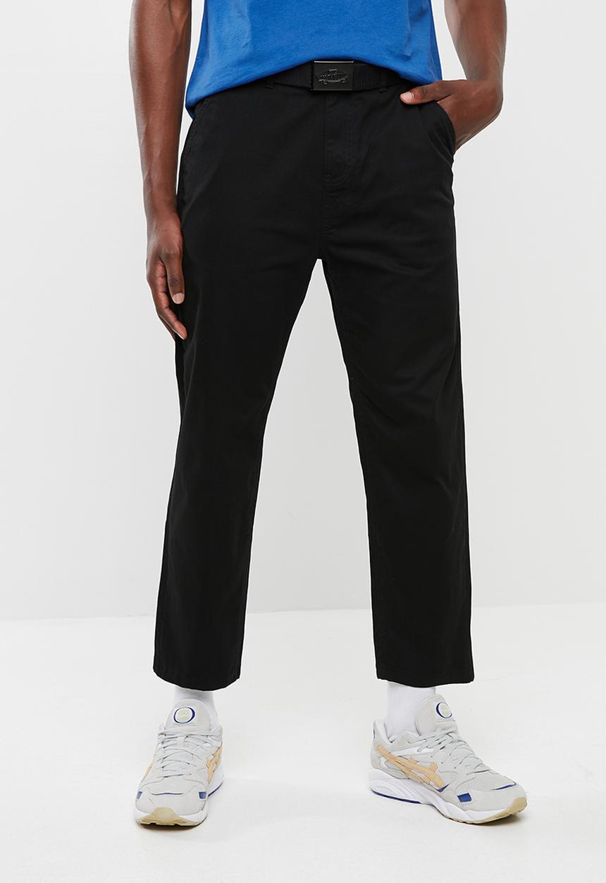 Superbalist - Wide leg cropped chino - black