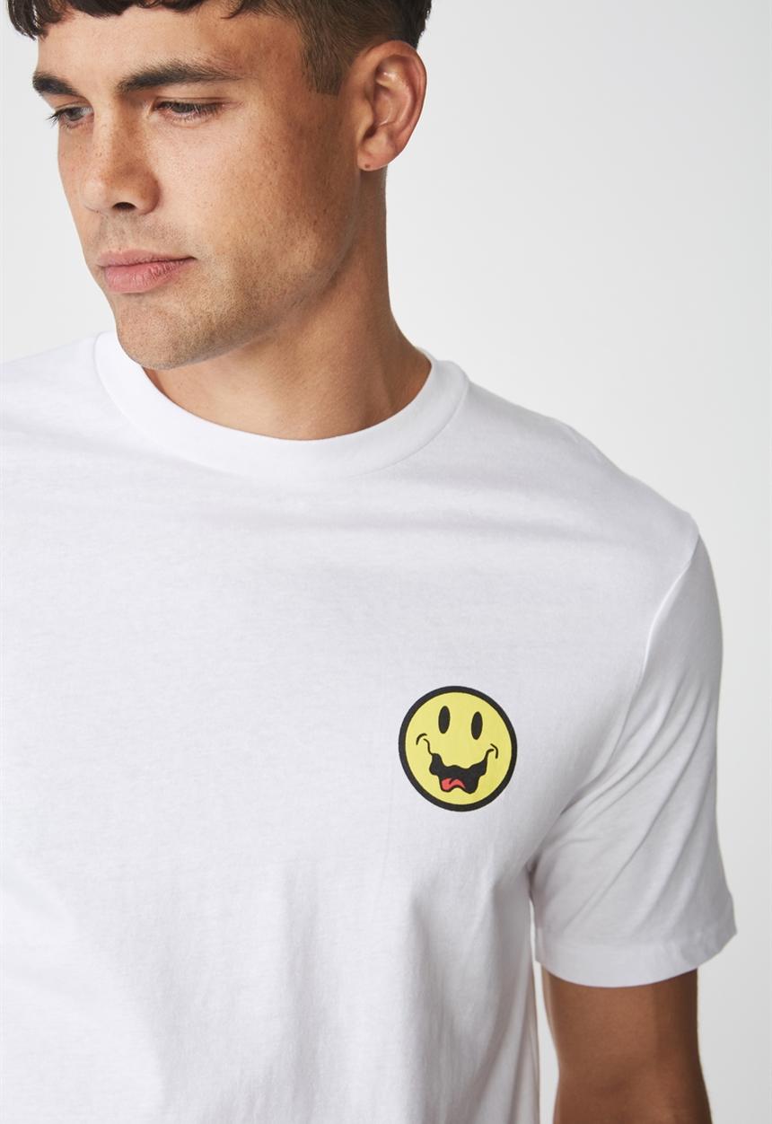 Cotton On - Crazy smile Tbar tee - white