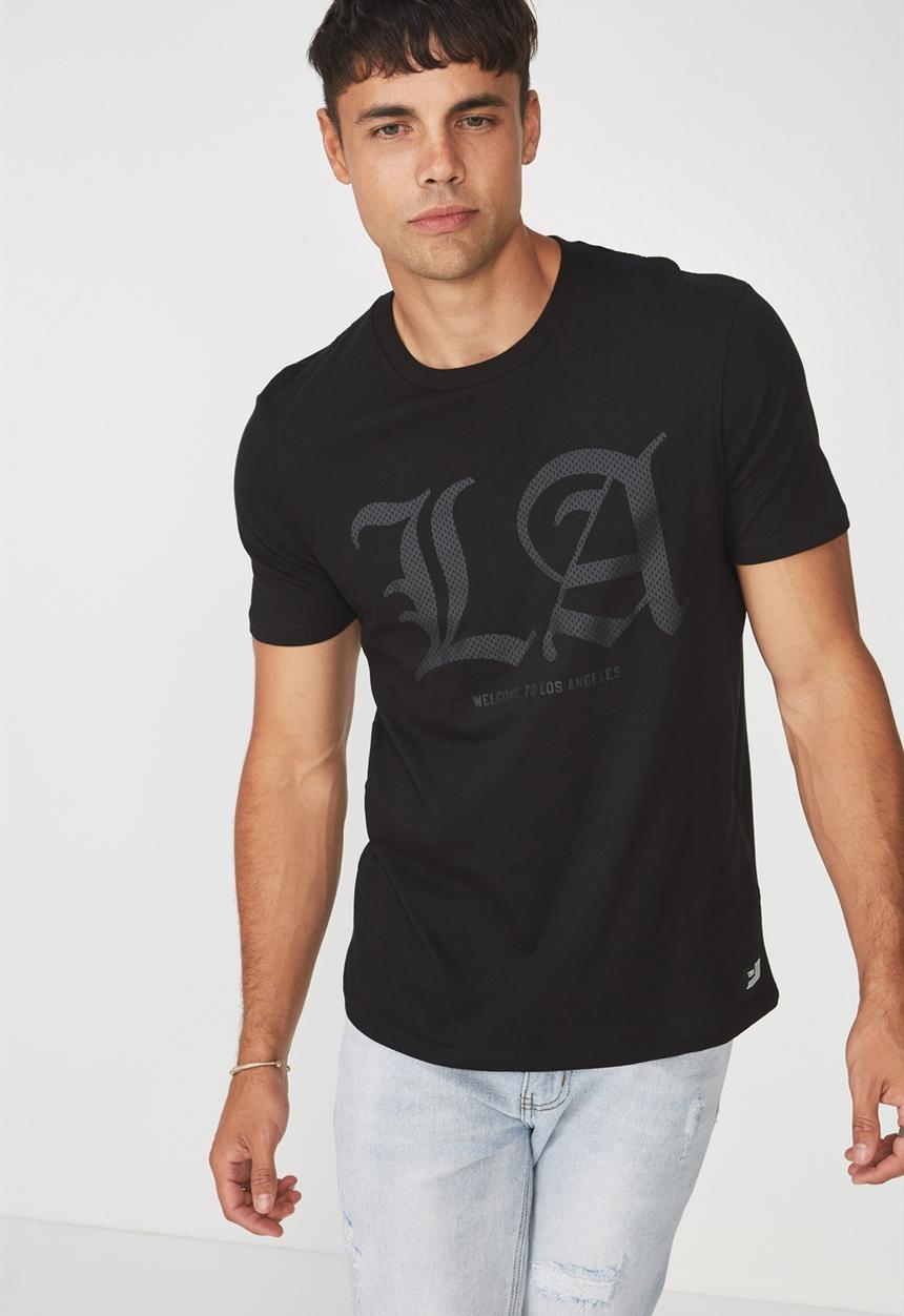 Cotton On - Active welcome to Los Angeles graphic tee - black