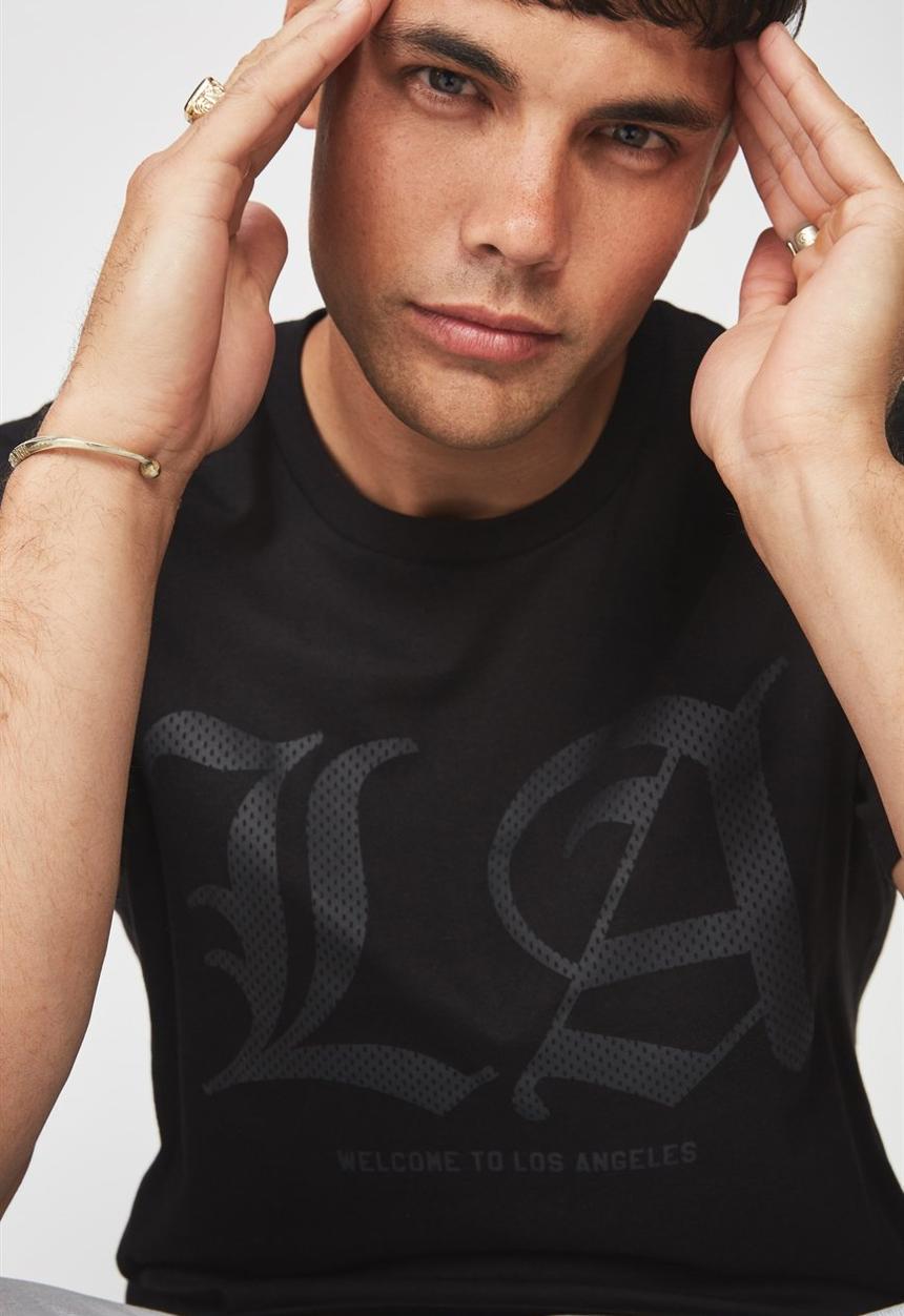 Cotton On - Active welcome to Los Angeles graphic tee - black