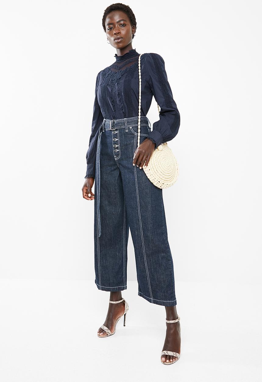 Vero Moda - Dawn long sleeve midi shirt - navy